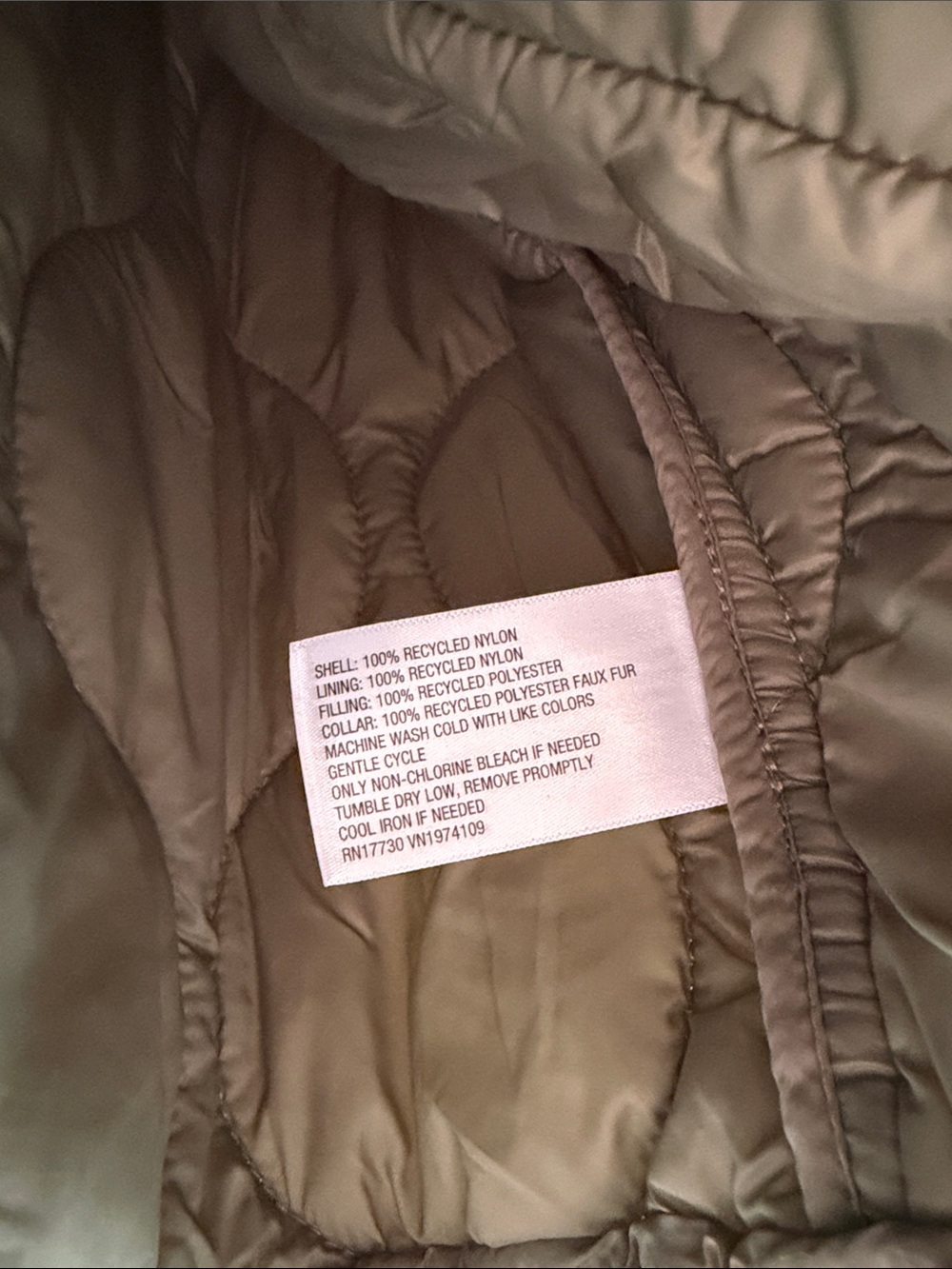 Universal Thread Olive Green Quilted Jacket w/ Sherpa Collar XL - Picture 3 of 5